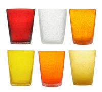 Memento Set 6 bicchieri acqua in pasta di vetro 300cc (Sunset)