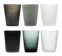 Memento Set 6 bicchieri acqua in pasta di vetro 300cc - Total Black