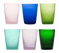 Memento Set 6 Bicchieri da Acqua in Vetro colorato Fantasia Malva