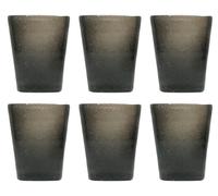 Memento Set 6 Bicchieri Vetro pulegoso Senza Gambo Black Transparent