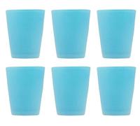 Memento Set 6 Bicchieri Vetro pulegoso Senza Gambo Cyan