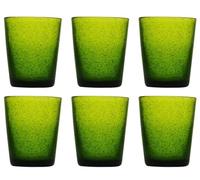 Memento Set 6 Bicchieri Vetro pulegoso Senza Gambo Olive
