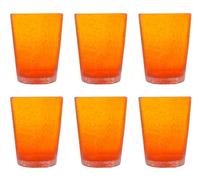 Memento Set 6 Bicchieri Vetro pulegoso Senza Gambo Orange