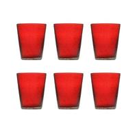 Memento Set 6 Bicchieri Vetro pulegoso Senza Gambo Red