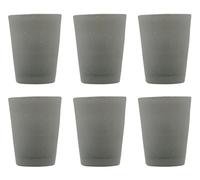 Memento Set 6 Bicchieri Vetro pulegoso Senza Gambo Stone