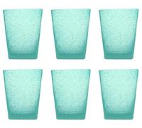 Memento Set 6 Bicchieri Vetro pulegoso Senza Gambo Turquoise