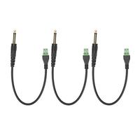 MEMEWOCA 3 pezzi, connettore microfonico mono placcato oro da 6,35 mm senza saldatura, cavo adattatore audio, cavo di prolunga con terminale rimovibile a 3 pin verde per mixer e amplificato