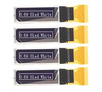 MEMEWOCA 4 pezzi, modulo display LCD da 0,69 pollici, schermo display digitale con risoluzione 96x16, interfaccia SPI IIC a 14 pin per progetti di elettronica fai-da-te, kit leggero di sche