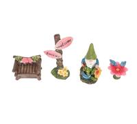MEMEWOCA Kit di Accessori per Il Giardino delle Fate, Set per Giardino delle Fate in Miniatura Dipinto a Mano in Resina, Decorazione dettagliata della casa delle Fate con Gnomo Senza