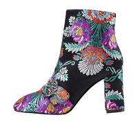 Memmyly Stivali Da Donna Con Tacco Stivaletti Chunky Tacco Chunky Mini Stivali Da Donna Retro Stivaletti Da Equitazione Scarpe Sexy Tacco Piccolo Stivali Stracciati Stivali Antiscivolo, Nero , 41 EU