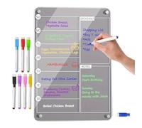 Memo acrilico per Fridge | Riutilizzabile Magnetic Planner Note For Refrigerator with 8 marker - Weekly Planning Memo Noteboard for Kitchen Food Tracking Grocery List Chore Chart
