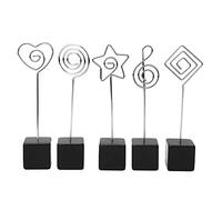 Memo Card Clip Holder 5PCS | Metal Clip Design for Notes/Photos/Table Numbers | Office Stationery Supplies & Wedding Place Card Stand | Sturdy Base with Exquisite Craftsmanship (Nera)