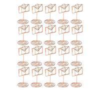 Memo Clip Table Number Holder Lovely Rose Gold Small Envelope Shape Card Stand for Wedding Office Party Decoration Metal Material 20pcs