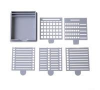 Memo Cube - Dispenser per blocco note, 6 pezzi, con modello (giallo) | Include 6 blocchi per appunti e 5 stencil, liste strutturate delle cose da fare, gestione del tempo, design compatto