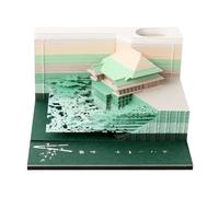 Memo Pad 3D, memo Pad 3D Art Sticky Notes, 3D Kiyomizu Temple Paper Sculpture Art Memo Pad, Hand Tear Non-Sticky Notes con scatola acrilica, Creative Artsy Pads, Desktop Decoration Crafts Gift