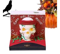 Memo Pad Calendar, Halloween Skull Tear-away, Tabletop Ornament Time Piece Calendar 2026 for Marked Holidays, Reminders, Dating, Desktop, Home Decor, Spooky Holiday Planner for Adults and Teens