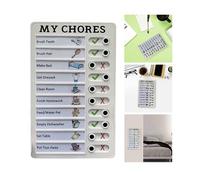 Memo Plastic Board Chore Chart, Portable Checklist Note Board, Removable and Reusable My Chores and Elder Care Checklist Family Planner Notepad, for Home Camping Travel, for Kids&Adults