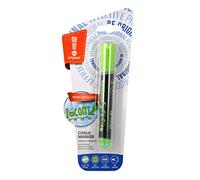 memobe Pennarello a gesso con punta tonda in feltro e inchiostro uniforme, cancellabile, per tutte le lavagne di vetro e gesso