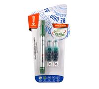 memobe Pennarello con 2 fiale di ricambio, tratto 2-3 mm, punta tonda, ad asciugatura rapida, lavabile, ricaricabile, L138 x Ø 16 mm