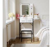 MemoCastle Piccola scrivania per mini spazio: set da trucco compatto per camera da letto piccola - Vanity salvaspazio per ragazze