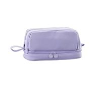 MEMOFYND 1 astuccio grande capacità, astuccio portapenne in tela, custodia portatile per cancelleria, astuccio multistrato, per adolescenti (viola), Lilla, 22*10*9.5CM, Cartella portadocumenti