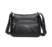 MEMOFYND 1 borsa a tracolla nera casual, attrezzi portatili, borsa a tracolla di grande capacità, borsa in pelle con scomparti multipli, borsa da donna regolabile (26 x 8 x 19 cm), Nero , 26*8*19cm