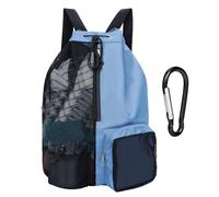 MEMOFYND 1 Borsa Da Nuoto Con Coulisse Con 1 Moschettone, Zaino Da Spiaggia, Borsa Da Palestra in Rete, Fitness (Azzurro)
