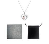 MEMOFYND 1 collana con ciondolo a forma di cuore, collana da donna in argento 925, collana per ragazze e cavallo, collana per ragazze, regalo per ragazze, Taglia unica, Argento sterling