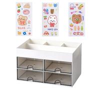 MEMOFYND 1 organizer da scrivania con 3 adesivi fai da te, cassetto portaoggetti da scrivania, organizzatore fisso, accessori da scrivania, organizer per cassetti.