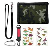 MEMOFYND 1 pezzo camuffamento bambini portafogli, dotato di una fibbia da trekking, braccialetto e collana corda, anti-perdita uomini borsa della carta zero, portafoglio sconto 30%, verde, taglia