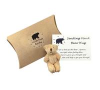 MEMOFYND 1 pezzo Pocket Hug Bear, regalo di compleanno creativo ispiratore e mancante, mini cartolina decorativa, adatto per familiari e amici (marrone chiaro), taglia unica
