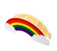 MEMOFYND 1 portapenne arcobaleno in legno, contenitore per cancelleria, contenitore per strumenti di trucco, portaoggetti da scrivania, contenitore multiplo