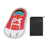 MEMOFYND 1 tagliere in legno con 1 tasca per riporre i lacci, per bambini, per imparare i lacci, per i lacci, per l'educazione precoce