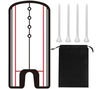 MEMOFYND 1 x specchio di regolazione con 4 chiodi da golf, 1 x borsa di stoccaggio, dispositivo di allenamento portatile per golfisti di tutti i livelli