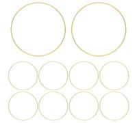 MEMOFYND 10 anelli in metallo, per acchiappasogni, ghirlande di nozze, anelli in metallo, rotondi in pizzo, decorazioni da appendere, accessori per decorazioni per feste di vacanza, oro