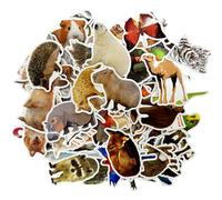 MEMOFYND 100 Adesivi per Animali Realistici - Impermeabili, Riutilizzabili per Bambini - Animali della Foresta, Divertenti per Foto