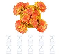 MEMOFYND 12 Strisce di Foglie d'Acero Rosse, 12 Supporti per Tralicci, Foglie Tortuose Artificiali, Corona Autunnale, Decorazione