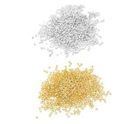 MEMOFYND 1400 perline distanziali 2 mm, 4 mm, oro e argento, per la creazione di gioielli, braccialetti fai da te, cavigliere, collane