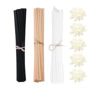 MEMOFYND 150 Bastoncini Aromaterapia in Legno E Rattan con 5 Fiori Di Aromaterapia, Bastoni Diffusore E Bastoni Di Profumo, Diffusori Di Bastoni Di Aromaterapia Domestica