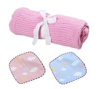 MEMOFYND 1coperto rosa e salviettine per saliva, lenzuola, telo per sputare, coperto a nido d'ape per aereo