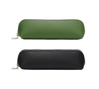 MEMOFYND 2 Astucci in Pelle, Sottile e Ultra Sottile, Piccolo Portapenne, Borsa per Cosmetici (Verde, Nero)