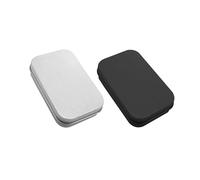 MEMOFYND 2 contenitori metallici con vassoio pieghevole, piccoli scatoloni di ferro, scatola rettangolare in latta per caramelle al sapone, carta da gioco (argento, nero)