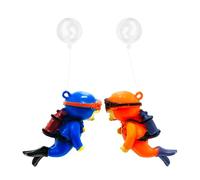 MEMOFYND 2 decorazioni subacquee per acquario, graziose decorazioni subacquee (blu, arancione)