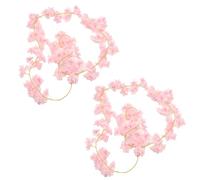 MEMOFYND 2 Fiori di Ciliegio (180 cm), Ghirlanda Artificiale, Decorazione Floreale in Rattan per Feste di Nozze (Rosa Chiaro)