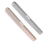 MEMOFYND 2 pettini professionali da parrucchiere, pettine per acconciatura multifunzionale, pettinini sparsi e finemente densi, utensili da parrucchiere in alluminio (argento, oro)