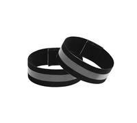 MEMOFYND 2 pezzi Fasce Elastiche Riflettenti, Braccialetti di Sicurezza, Fasce Riflettenti in Velcro, Fasce Riflettenti, Adatto Per Corsa Notturna E Equitazione (Nero)