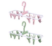 MEMOFYND 2 stendibiancheria, appendiabiti antivento, appendiabiti da viaggio, gancio pieghevole per calze, biancheria intima e piccoli pezzi