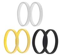 MEMOFYND 3 paia di bracciali elastici, camicia con anello antiscivolo, a maniche lunghe, accessori fissi, adatti per uomini e donne (argento, nero, oro)