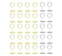 MEMOFYND 30 supporti per numeri da tavolo, segnaposto da tavolo, segnaposto da tavolo, menù da tavolo, menù da tavolo, menù, set da tavolo (oro, argento)