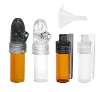 MEMOFYND 4 bottiglie per spezie con mini imbuto, bottiglia per spezie, piccola bottiglia di vetro, dispenser per spezie, bottiglia in vetro portatile, contenitore per spezie, utensile da cucina